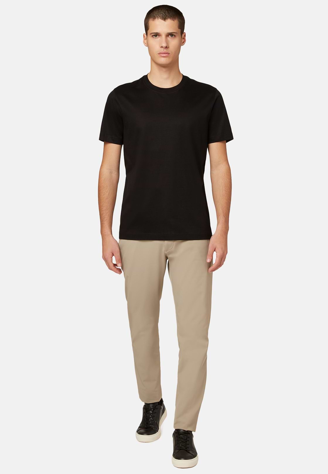Camiseta De Punto De Algodón Pima, Negro, hi-res