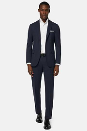 Jacket in Pure Travel Wool, Blue, hi-res