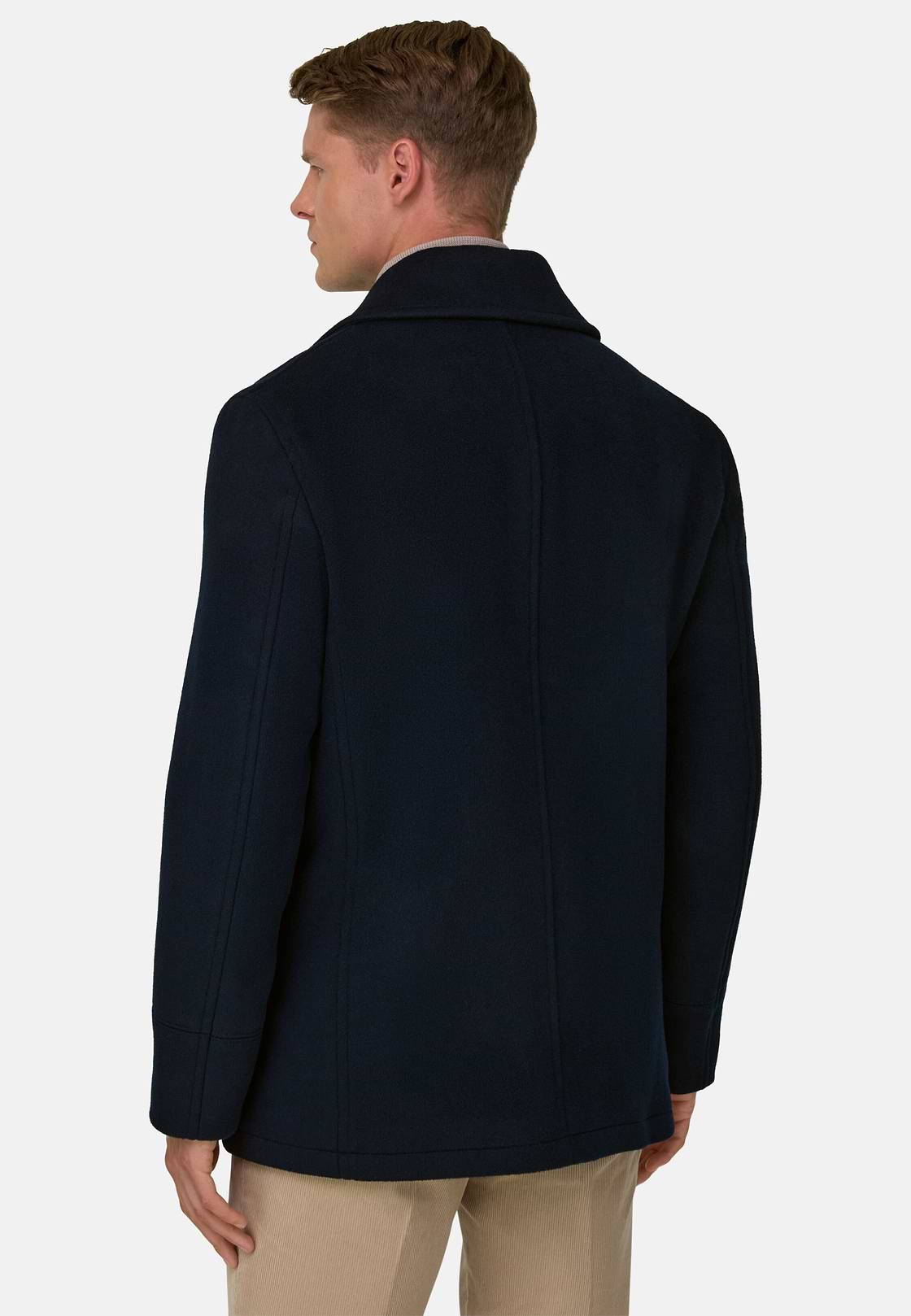 Peacoat in Wool, Navy blue, hi-res, 4