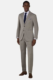 Micro Pattern Suit in Pure Wool, Taupe, hi-res