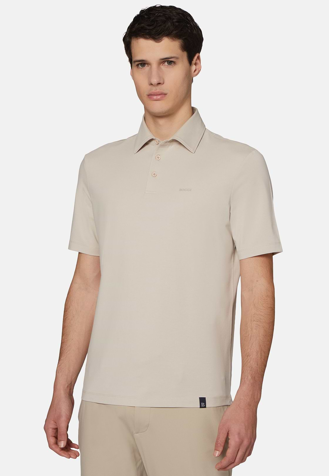 Polo En Coton Supima Stretch, Sable, hi-res