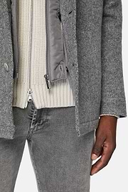 Blink Shirt Jacket In Wool With Bib, Grey, hi-res