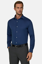 Poloshirt Aus Japanischem Jersey Regular Fit, Navy blau, thumb, 1