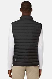 Goose Down Recycled Fabric Waistcoat, Black, hi-res