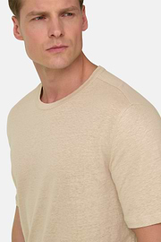 T-shirt En Jersey De Lin Extensible, Sable, thumb, 4