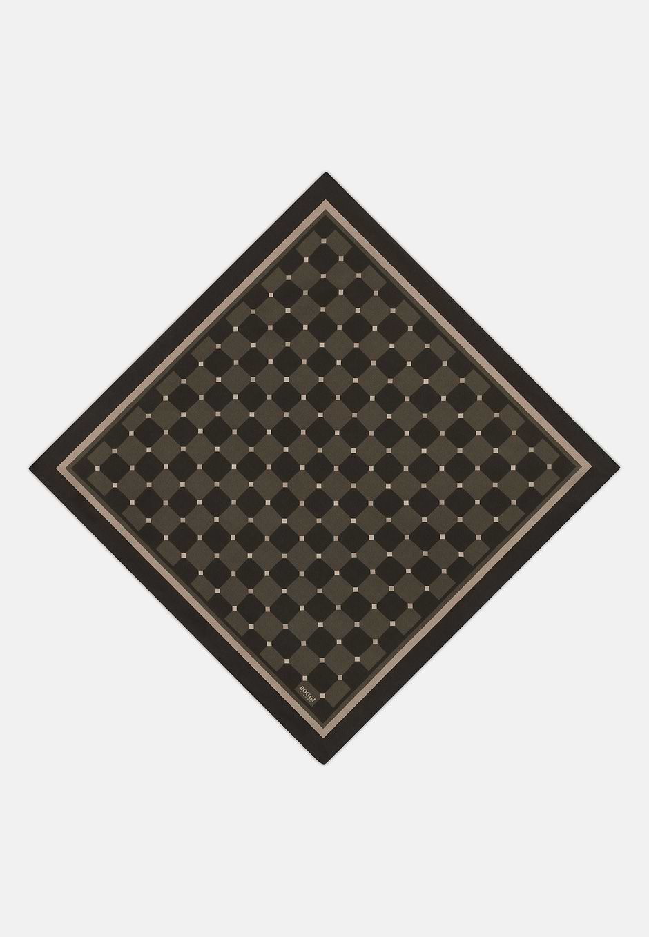 Bandana Estampado Geométrico de Seda, Verde, hi-res