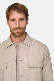 Camicia Over Imbottita in Cotone Tencel, Sabbia, thumb, 3