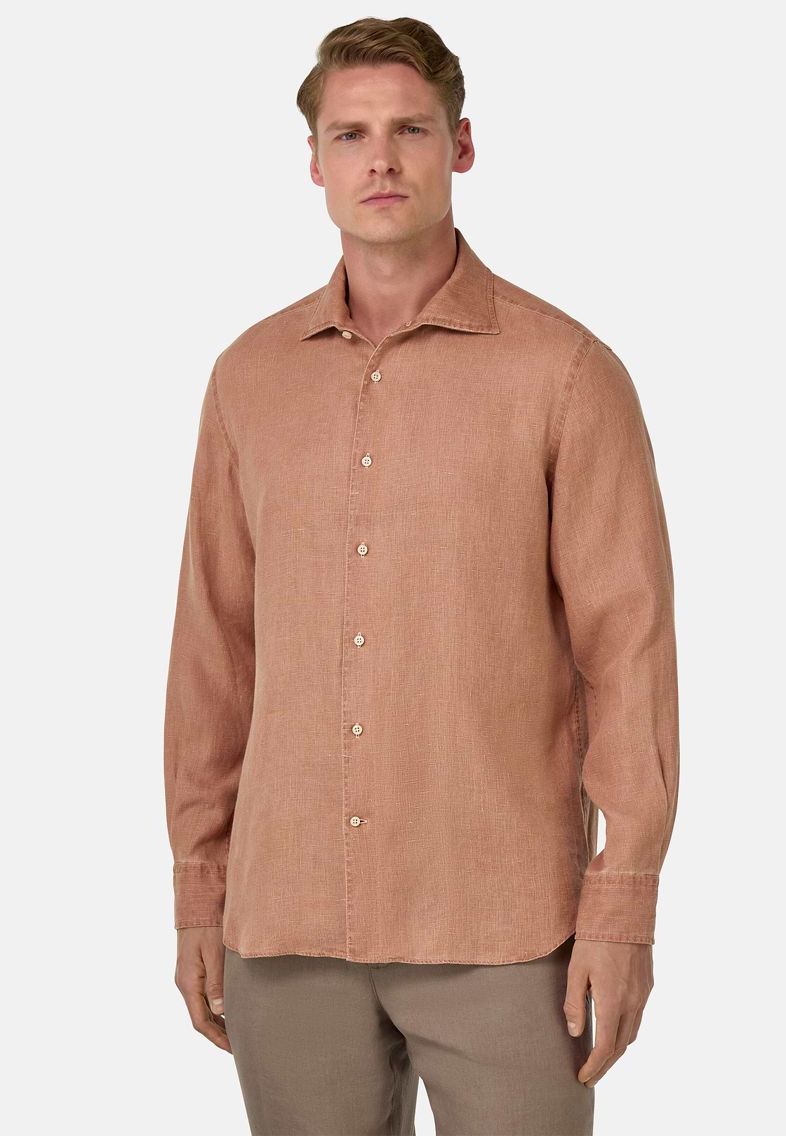 Regular Fit Linen Shirt, Rot, hi-res