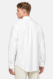 Regular Fit Organic Oxford Cotton Shirt, White, hi-res