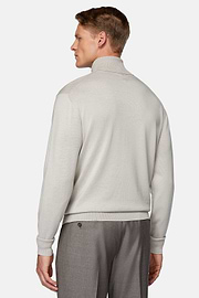 Hellgrauer Rollkragenpullover Aus Merinowolle, Light grey, hi-res