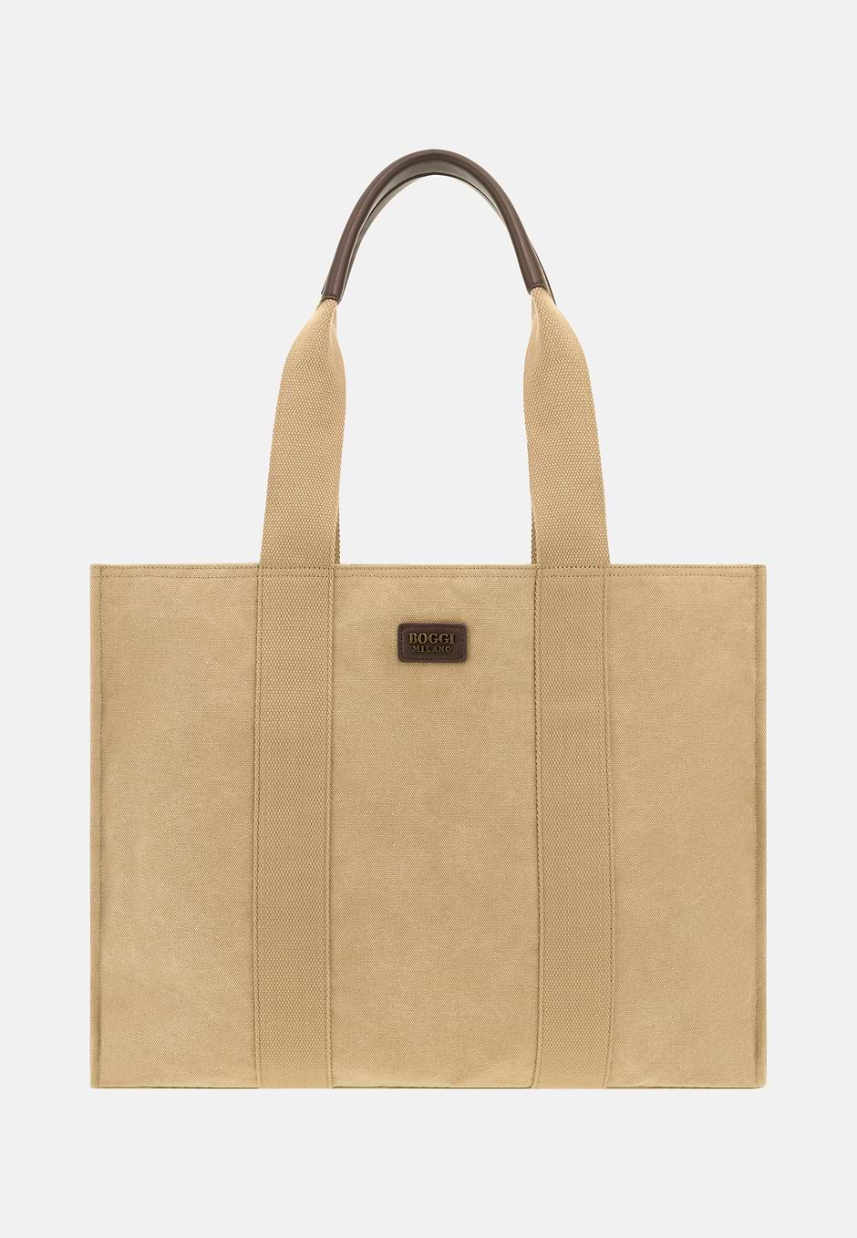 Cotton Blend Tote Bag, Beige, hi-res