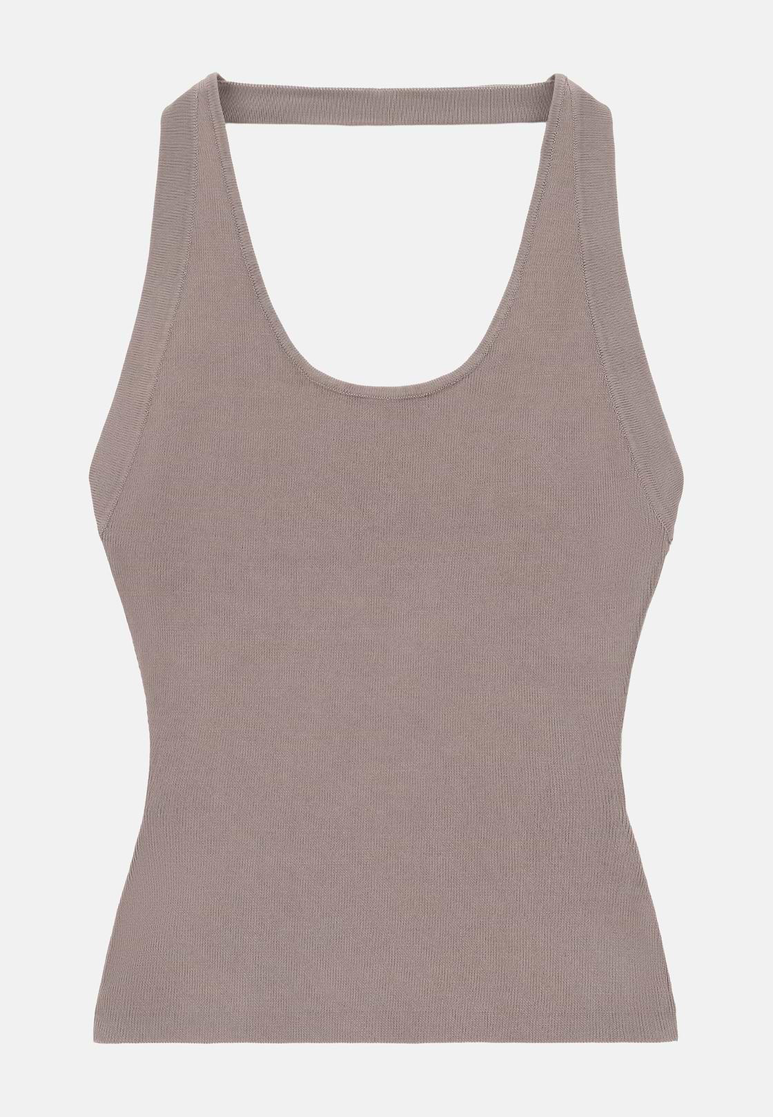 Viscose Nylon Knitted Top, Taupe, hi-res, 5