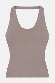 Viscose Nylon Knitted Top, Taupe, thumb, 5
