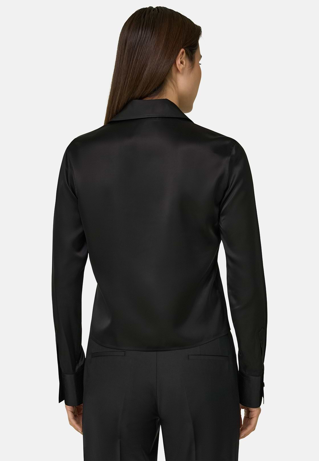 Hemd Aus Satin Regular Fit, Schwarz, hi-res, 3