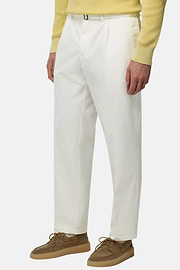Cotton Trousers, White, hi-res