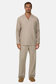 Pajama Pinstripe Cotton Flannel, Biscuit, thumb, 2