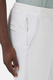 Pantaloni In Light Scuba Misto Cotone, Ghiaccio, hi-res