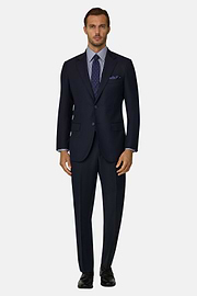 Suit in Herringbone Wool, Navy blue, thumb, 2