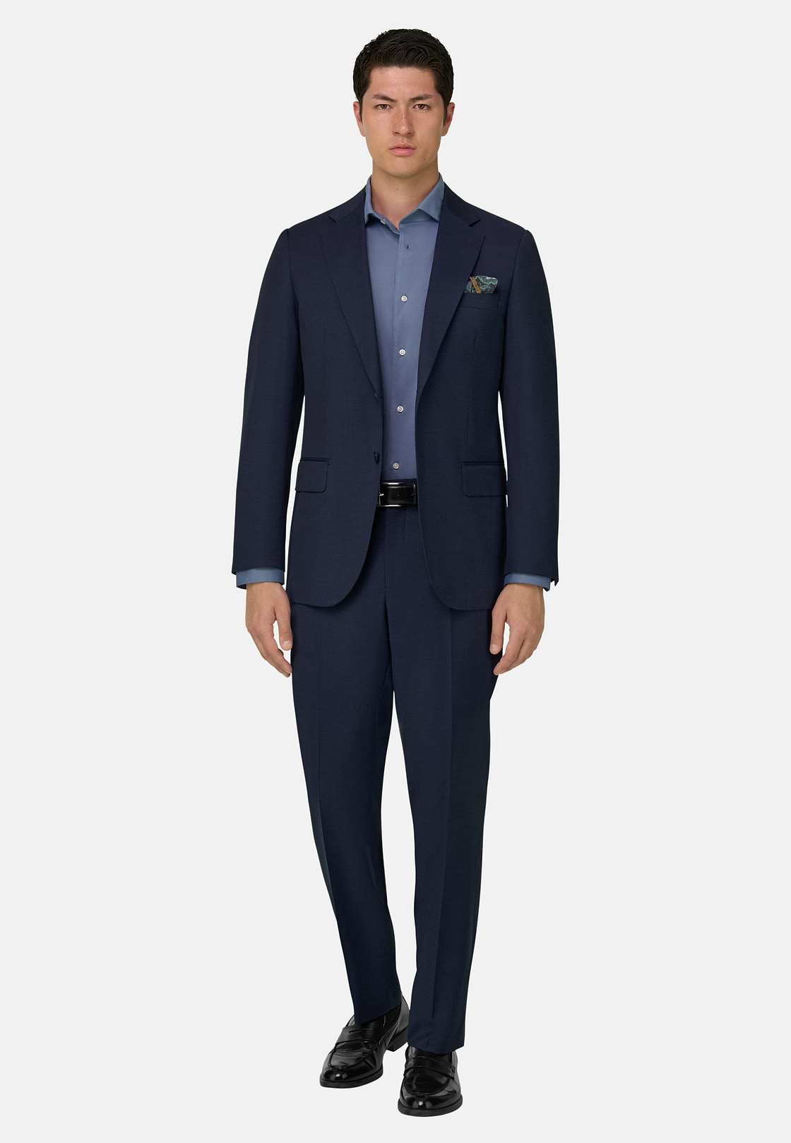 Micro Fancy Wool Suit, Blue, hi-res, 2
