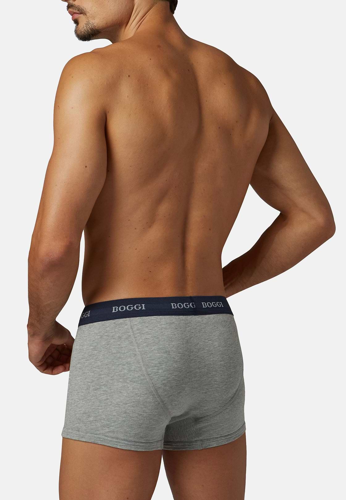 Stretch Cotton Jersey Boxer Shorts, Grey, hi-res