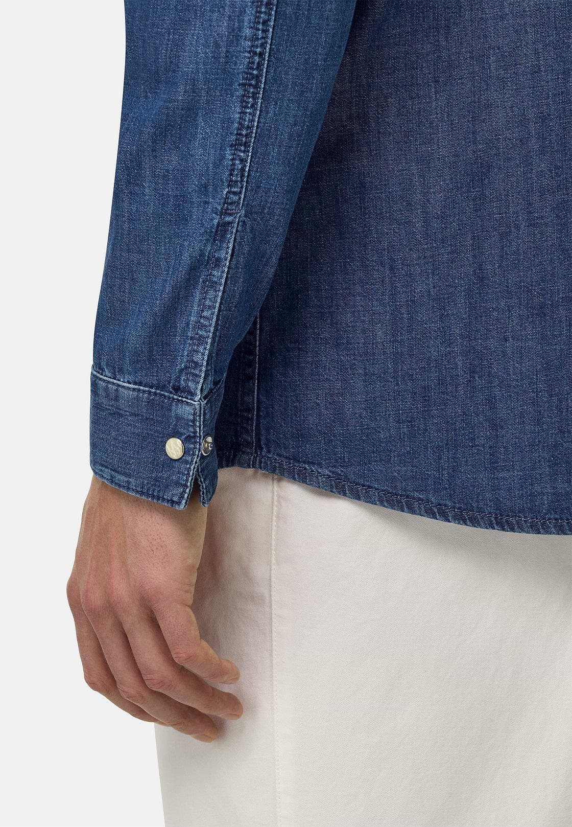 Surchemise En Coton Denim, Bleu, hi-res