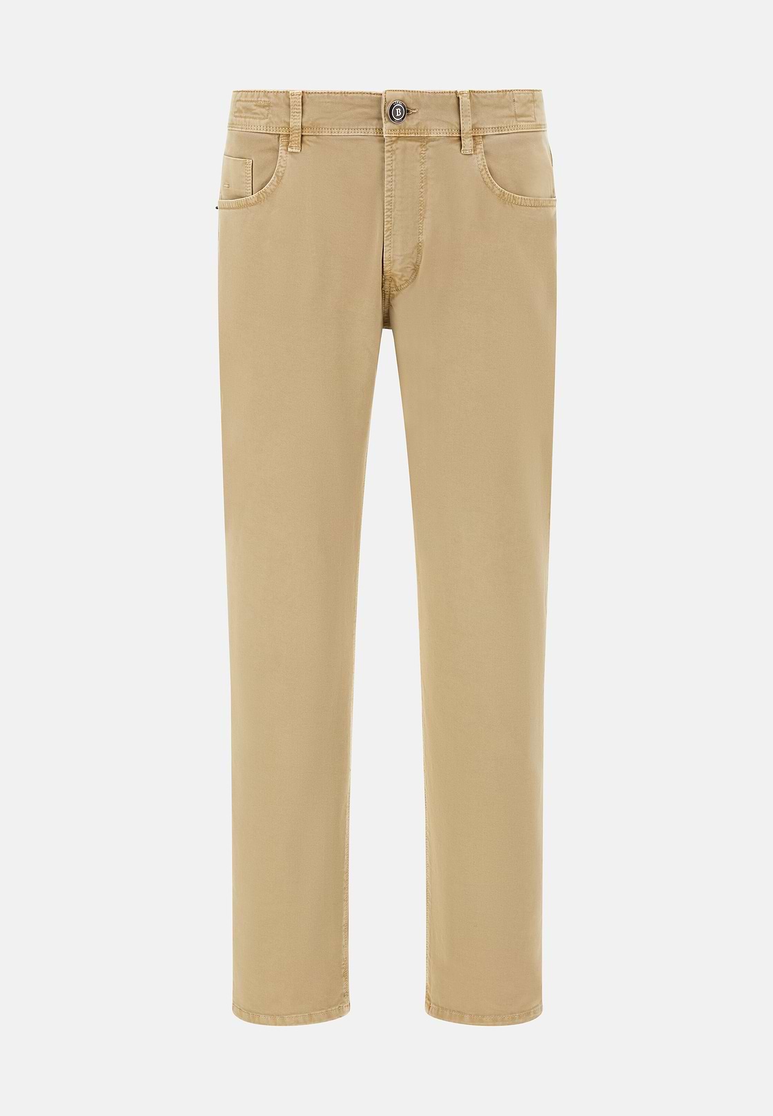 Jean En Coton Extensible, Beige, hi-res
