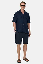 Linen Camp Overshirt, Navy blue, thumb, 1