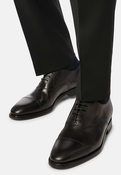 Oxford-Schuhe Aus Leder, Schwarz, hi-res