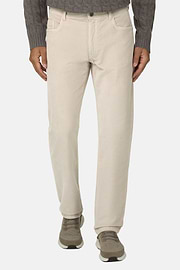 Jeans in Stretch Velvet, Sand, thumb, 1