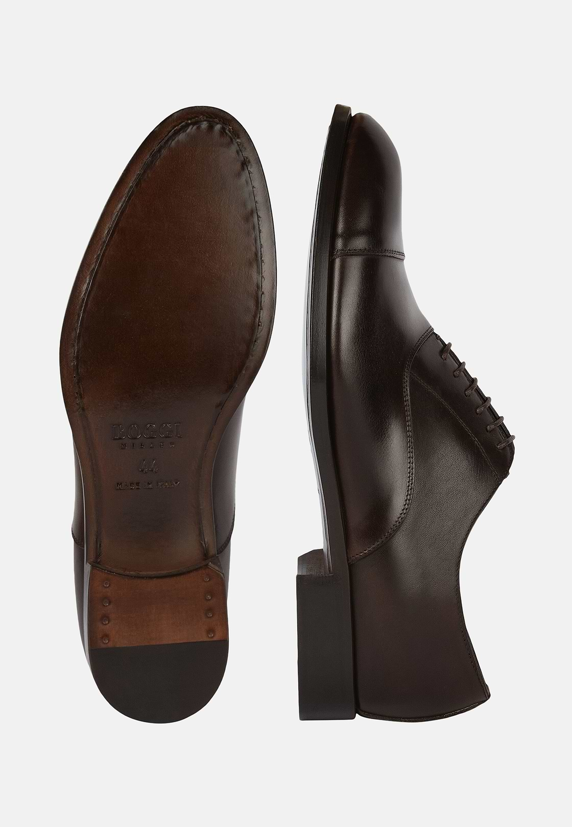 Chaussures Modèle Oxford En Cuir, Marron, hi-res