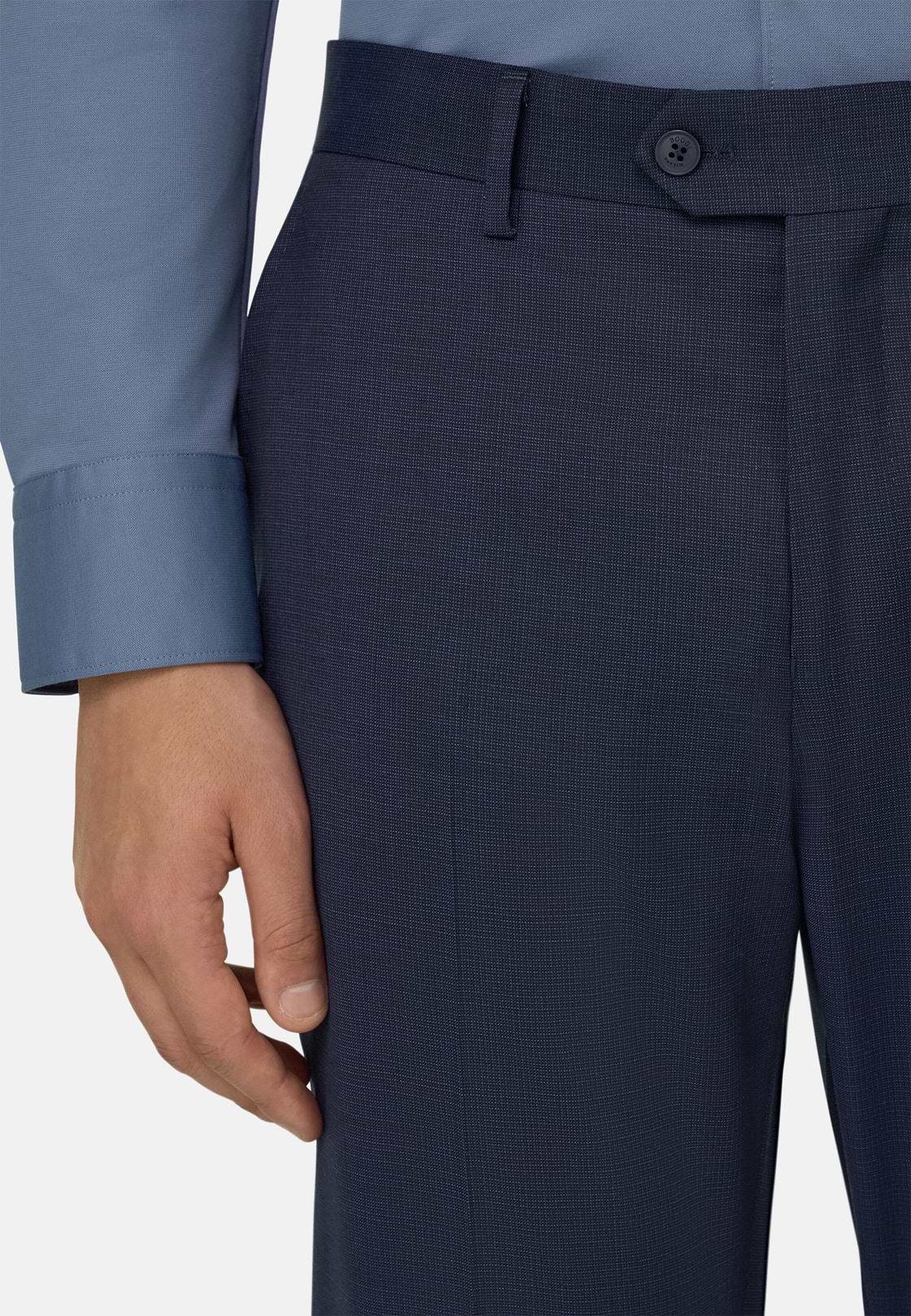 Micro Fancy Wool Suit, Blue, hi-res, 5