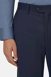 Micro Fancy Wool Suit, Blue, thumb, 5