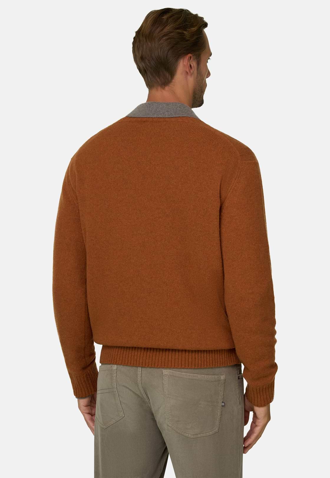 Crew Neck Jumper in Wool Blend, Rot, hi-res, 4