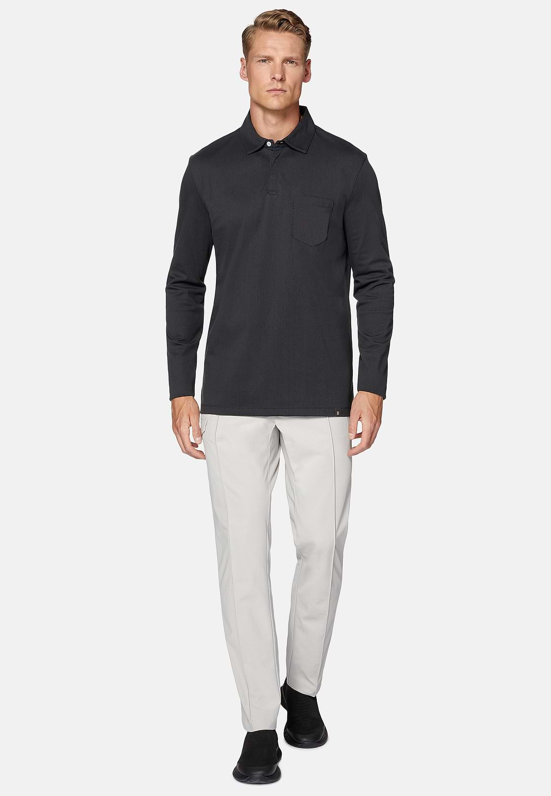 High-Performance Piqué Polo Shirt, Charcoal, hi-res