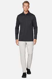 High-Performance Piqué Polo Shirt, Charcoal, hi-res