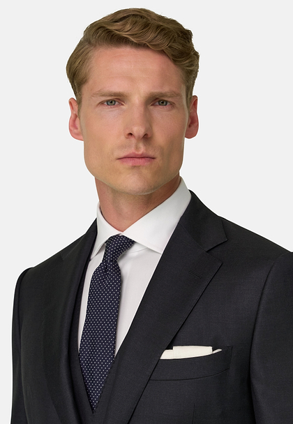 Charcoal Grey Super 130 Wool Jacket, Charcoal, hi-res