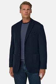 Blazer Micro Patterned Wool Blend, Navy blue, thumb, 1