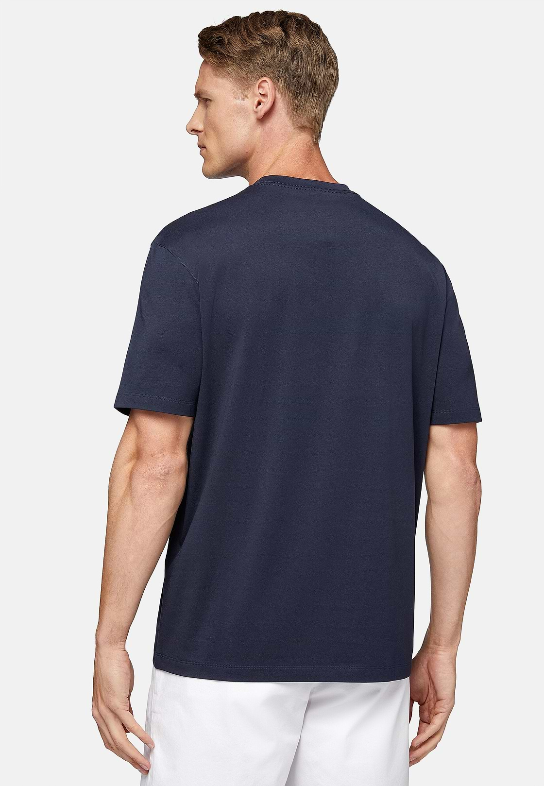 T-shirt En Coton Supima Extensible, bleu marine, hi-res