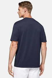 T-shirt em Algodão Supima Elástico, Navy blue, hi-res