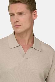 Polo Di Maglia In Cotone Seta, Sabbia, thumb, 4