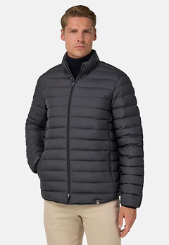 Recycled goose feather fabric bomber