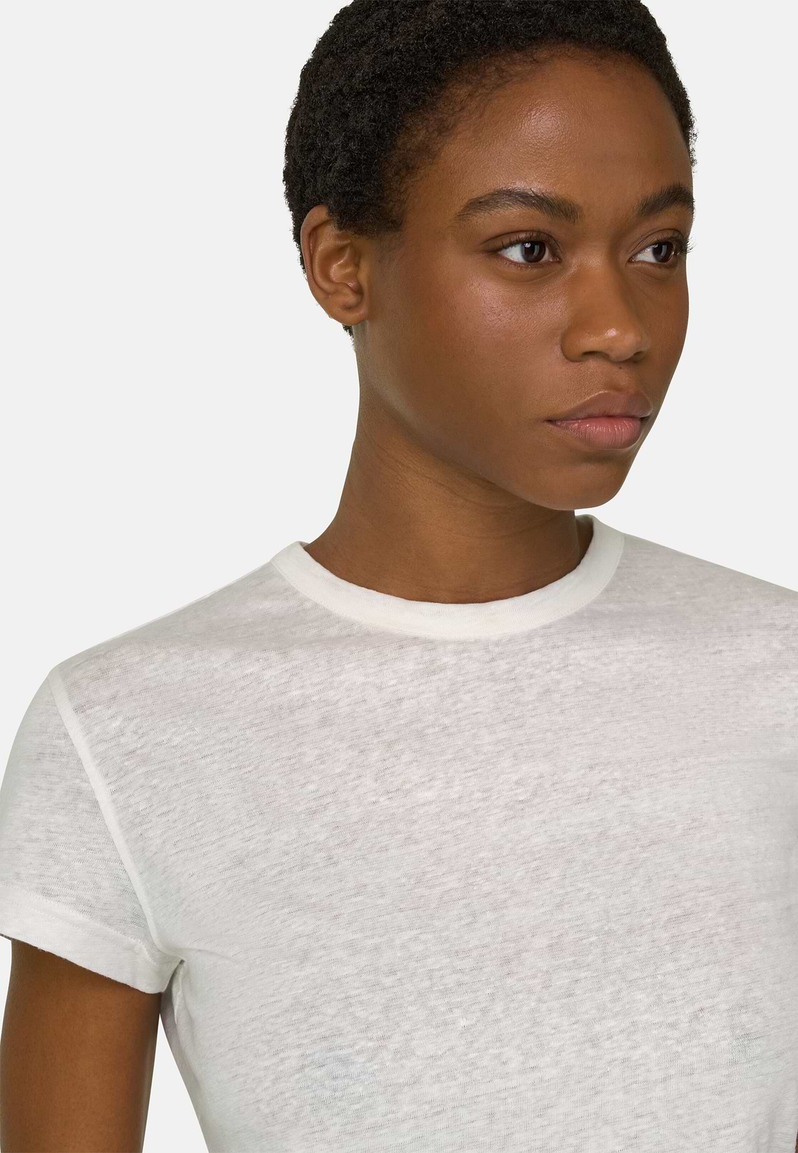 T-shirt en lin stretch, Blanc, hi-res, 4