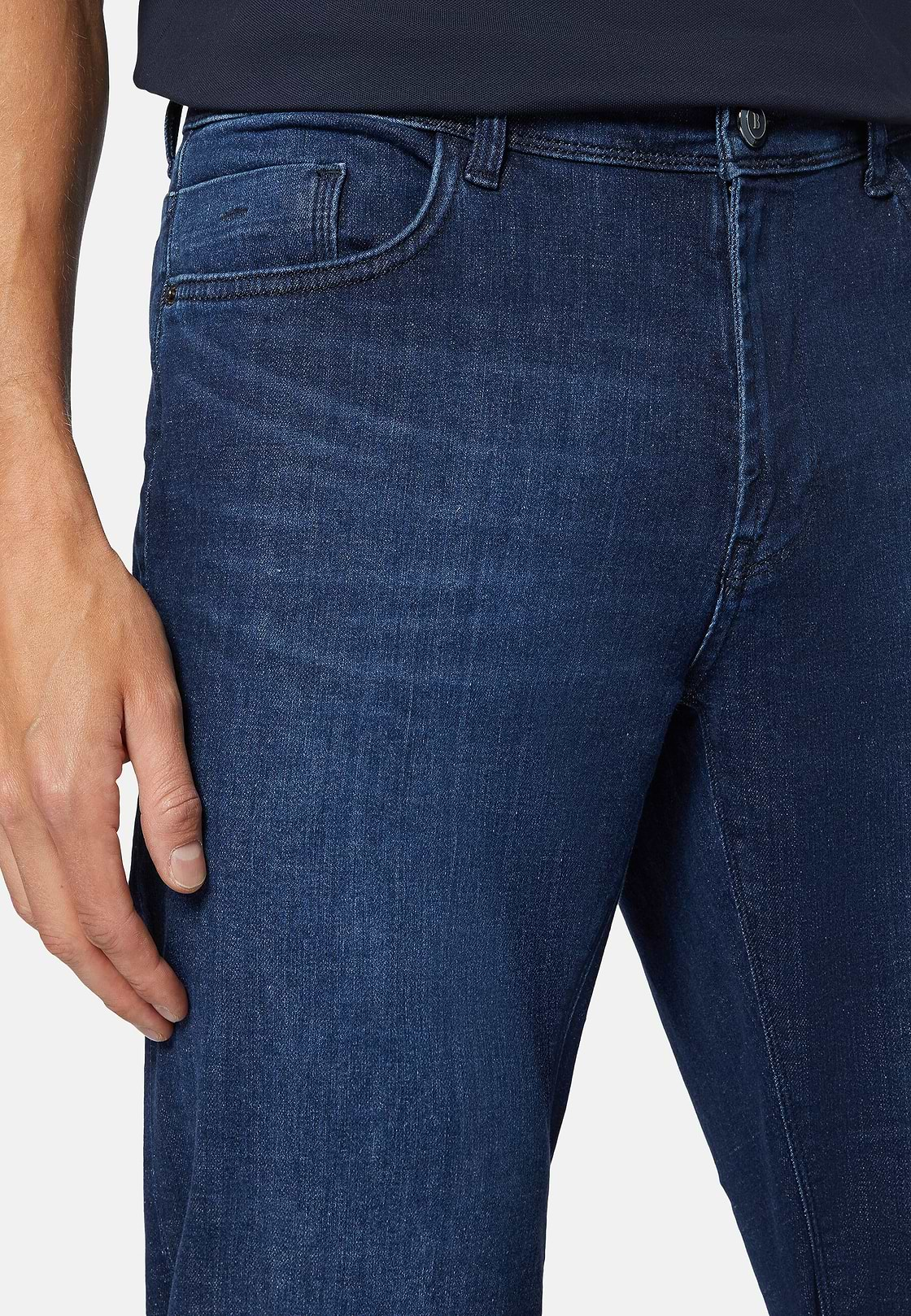 Dunkelblaue Jeans Aus Stretch-Denim, Dunkelblau, hi-res