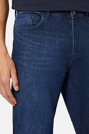 Dark Blue Stretch Denim Jeans, Dark Blue, hi-res