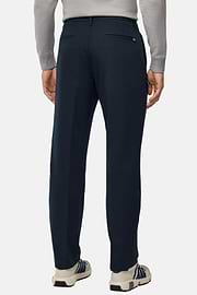 Stretch Cotton Trousers, Navy blue, hi-res