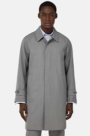 Pea Coat In Technical Wool, Grey, hi-res
