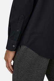 Polo Shirt in Cotton and Silk Regular Fit, Black, thumb, 4