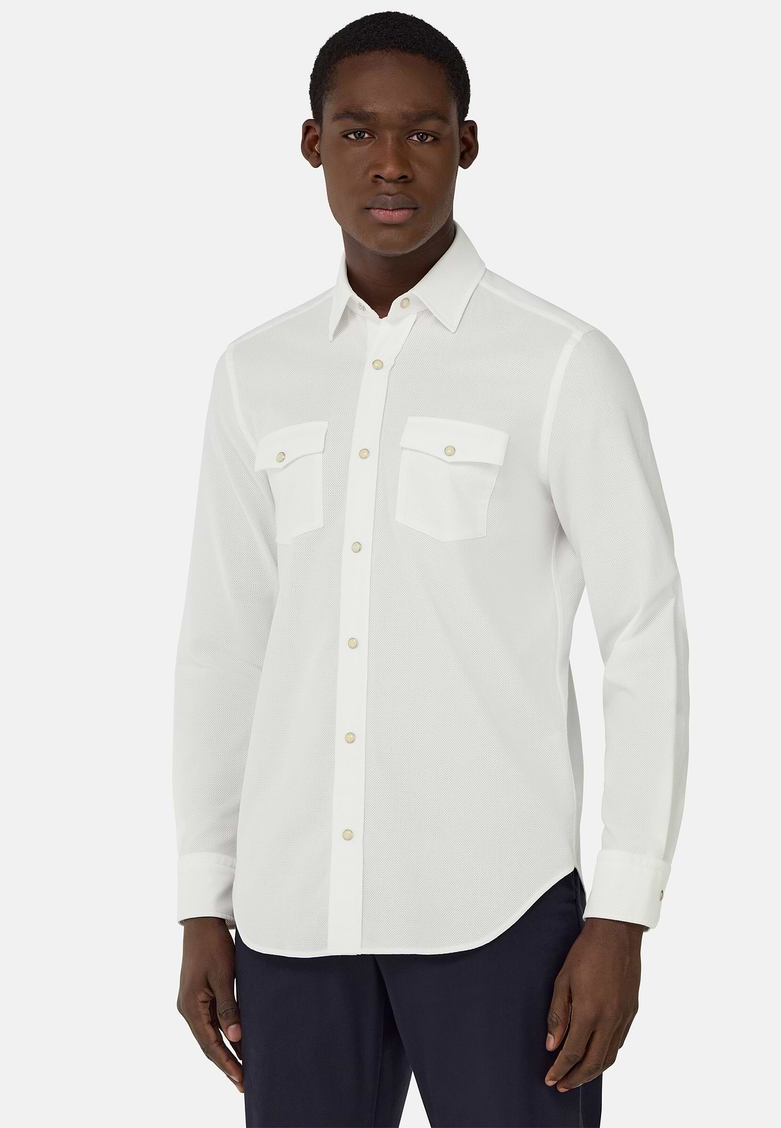 Regular Fit Cotton Shirt, White, hi-res