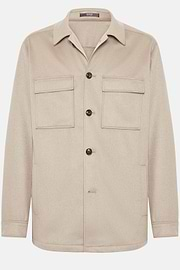 Link Shirt Jacket in Pure Cashmere, Beige, hi-res