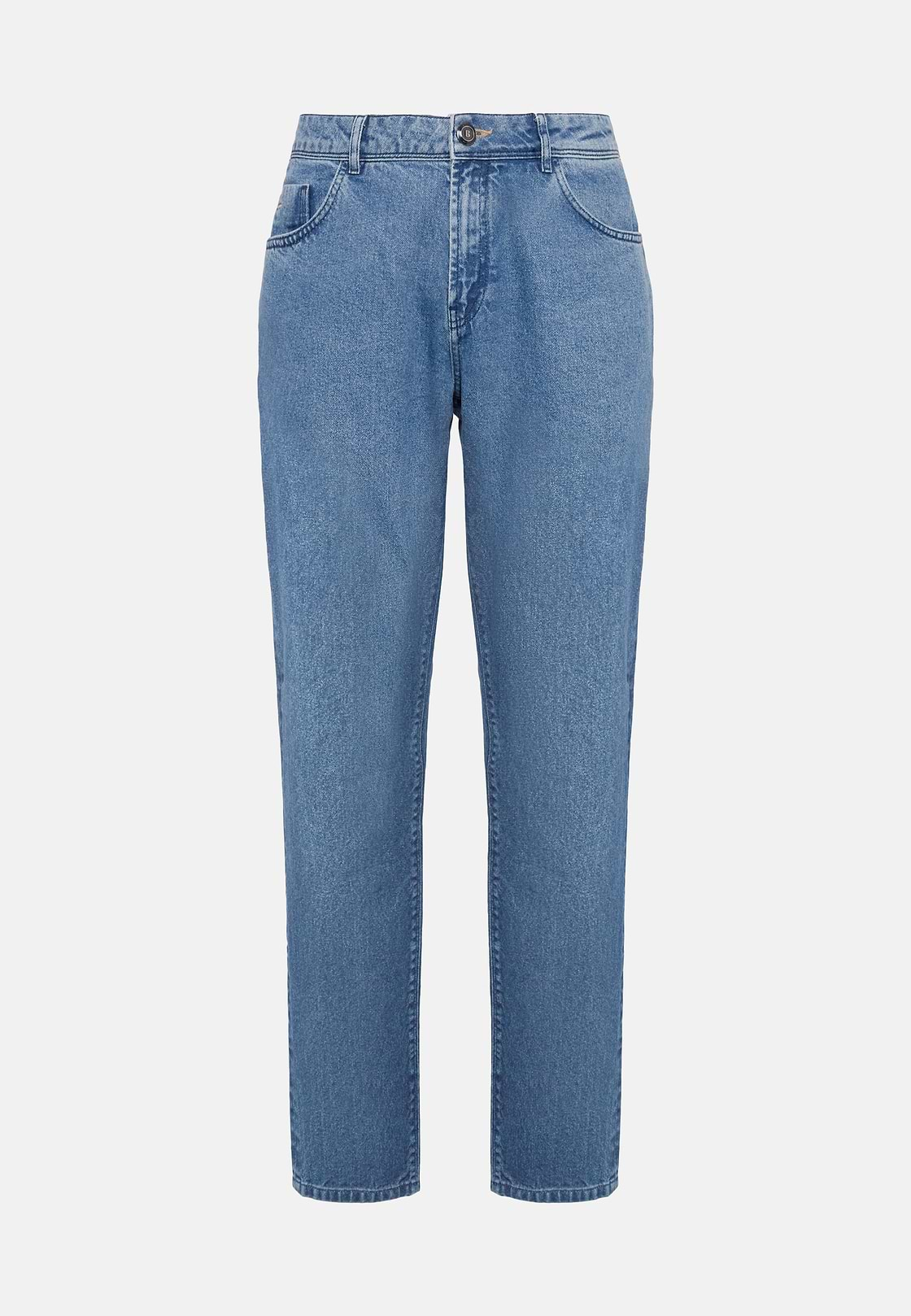 Jean En Denim Extensible Bleu À Délavage Clair, , hi-res